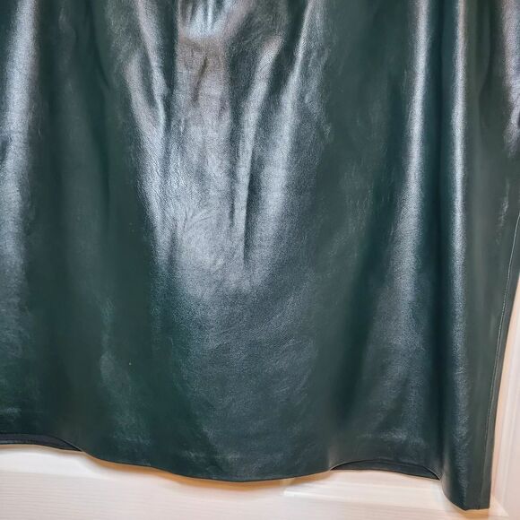 ELOQUII High Waist Faux Leather Plus Size Pencil Skirt Size 22 Green - Picture 4 of 5
